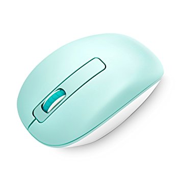 Vogek 2.4GHz Wireless Mouse Portable Mobile Optical Mice with 1600 DPI Nano USB Receiver for Windows and Mac (Blue-Green)