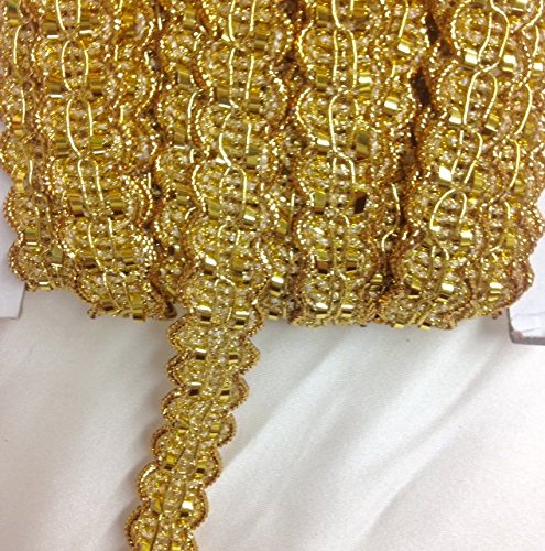 Metallic Gold Gimp Braid Trim for Christmas, Costumes, Dancewear, Fascinators, Hats, Burlesque, Decorative Sold By The Roll (20 Yards/Roll)