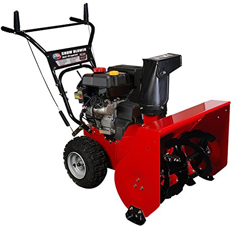 All Power America APSB2421 24-Inch 208cc 4-Stroke Gas Powered Two Stage Snow Thrower With Electric Start