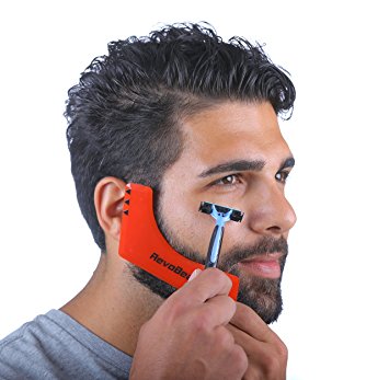 RevoBeard Beard Styling Template/Stencil for Men - Lightweight and Flexible - One Size Fits All - Curve Cut, Step Cut, Neckline & Goatee Beard Shaping Tool