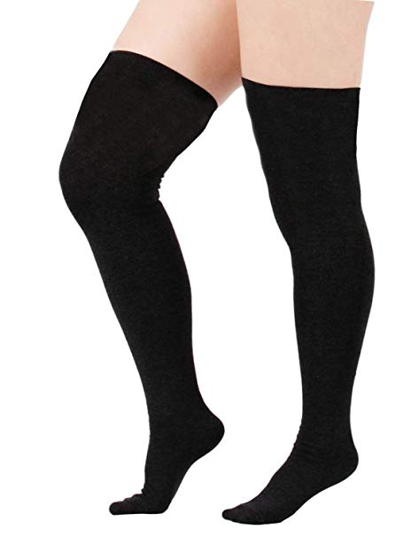 Zando Women Stripe Tube Dresses Over the Knee Thigh High Stockings Cosplay Socks
