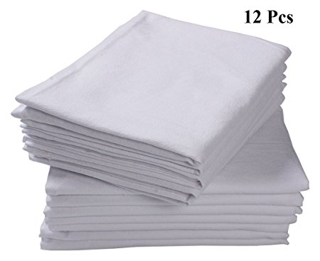 Premium Cotton flour sack towels - Bright White. Embossed effect on towel for High water absorbency. Easy wash and quick dry. the multi - purpose towel. (Pack of 12)