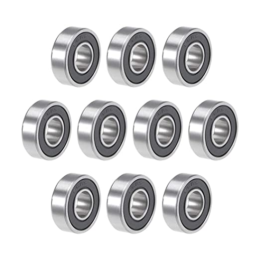 uxcell R6-2RS Deep Groove Ball Bearings 3/8" x 7/8" x 9/32" Double Sealed Chrome Steel P6(ABEC3) 10pcs