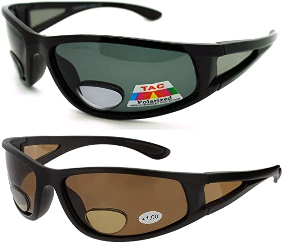 2 Pair of Polarized Bifocal Sunglasses - Outdoor Reading Sunglasses