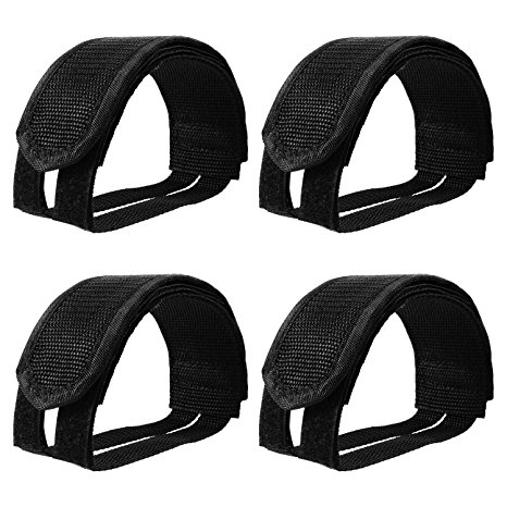 Outus 2 Pairs Bicycle Feet Strap Pedal Straps for Fixed Gear Bike, Black