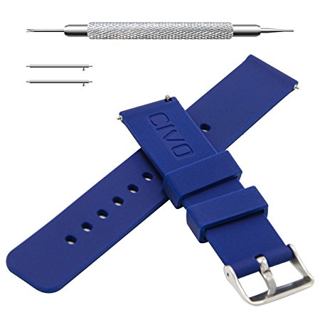 CIVO Quick Release Silicone Watch Bands Soft Rubber Watch Strap Smart Watch Band 18mm 20mm 22mm
