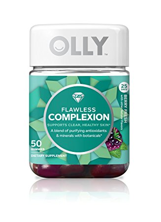 OLLY Flawless Complexion Dietary Supplement Gummy Vitamins, Berry Fresh, 50 Count