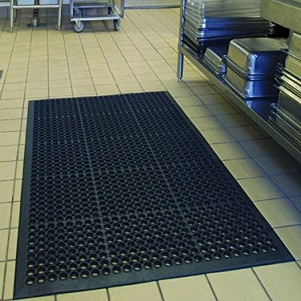 Anti-Fatigue Rubber Floor Mats for Kitchen Bar, NEW Indoor Commercial Heavy Duty Floor Mat Black 36" 60" from Sallymall