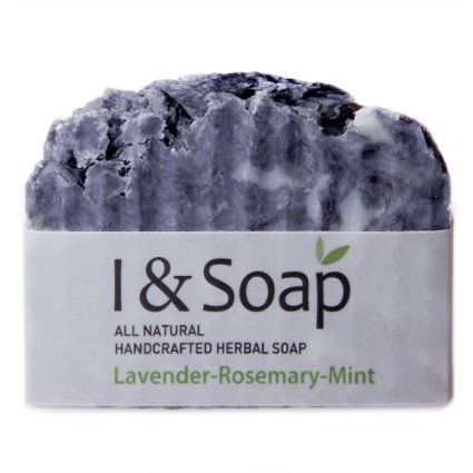 I and SOAP Rosemary-Lavender-Mint Soap - 100 Natural and Organic Materials - Handcrafted Herbal Soap - Gentle and Effective Facial Hand and Body Cleansing Soap Bars - Best Natural Skin Care for Oily Skin or Acne Skin - No Harmful or Irritating Chemicals - Deeply Moisturizing Soft Soap - Made in USA - Sodium Lauryl SulfateSLS Paraben and Phthalate FREE - 100 Satisfaction GUARANTEED - Rosemary-Lavender-Mint
