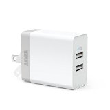 Anker 20W 2-Port USB Wall Charger with Foldable Plug and PowerIQ Technology for Apple iPhone 6  6 Plus iPad Air 2  mini 3 Samsung Galaxy S6  S6 Edge Nexus HTC M9 Motorola LG and More White