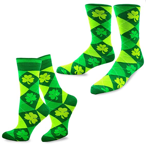 TeeHee St. Patricks Day Woman and Man Couple Cotton Crew Socks 2-Pack