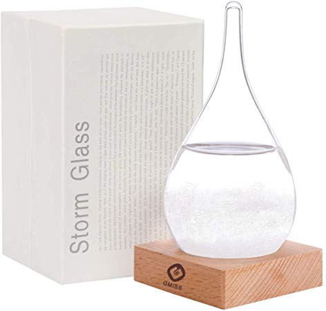 GM GMISS Storm Glass Weather Forecaster Weather Station Fashion Creative Office Desktop and Home Decor Water Drop Glass Bottle