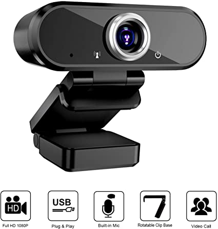 Webcam with Microphone, 1080P Full HD Webcam Streaming Computer Web Camera for Video Calling Conferencing Recording, USB Webcams for PC Laptop Desktop