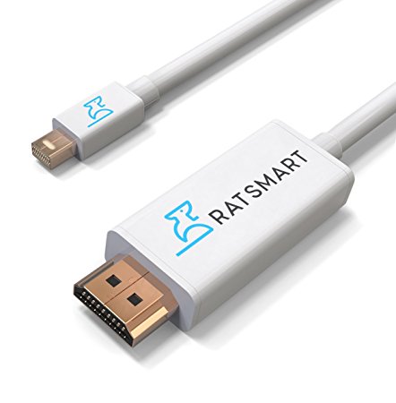 Mini DisplayPort to HDMI Cable (3 FT), Mini DisplayPort Thunderbolt Compatible to HDTV Cable Adapter For Surface Pro by RatSmart
