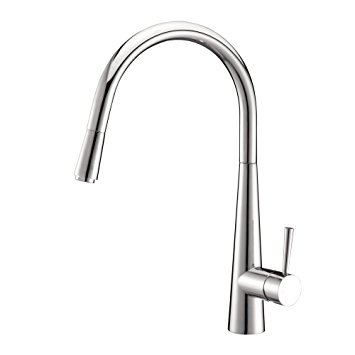 Ruvati RVF1221CH Single Handle Pull-Down Kitchen Faucet, Polished Chrome