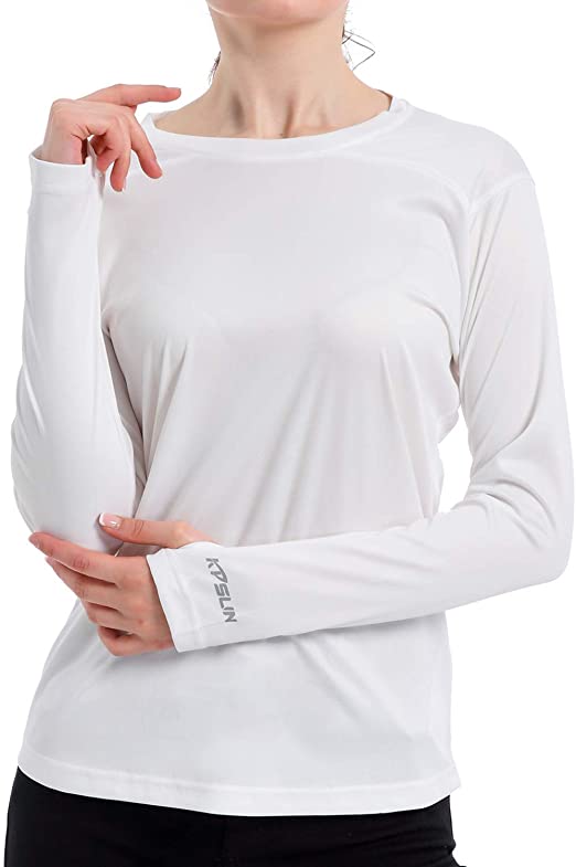 Women's UPF 50  UV Sun Protection Shirt Outdoor Performance Long Sleeve Rash Guard Shirts for Hiking,Swim,Fishing