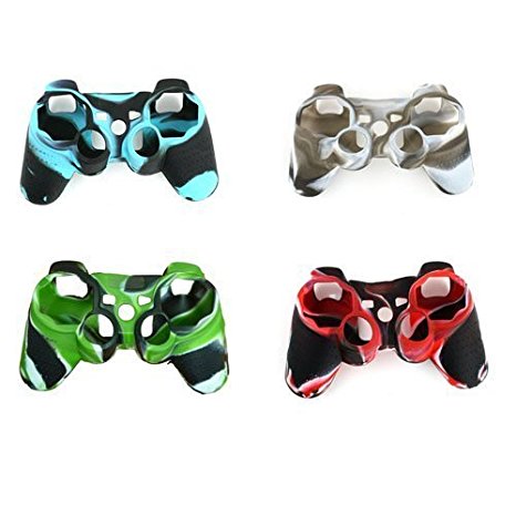 YTTL® 4 Pack of High Quality Premium Super Grip Silicon Protective Skin Case Cover for Sony Playstation 3 PS3 Remote Controller