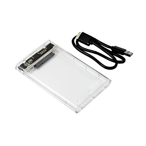 Qumox USB 3.0 Enclosure 2.5" External SATA Hard Drive HDD/SSD Case Clear QH-13U3
