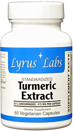 Lyrus Labs Standardized Turmeric Extract 500 mg - 95% Curcuminoids - 60 Vegetarian Capsules
