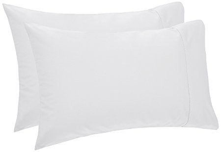 Pinzon 400-Thread-Count Egyptian Cotton Sateen Hemstitch Pillowcases - Standard, Light Gray (Set of 2)
