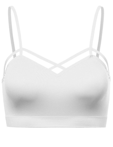 FPT Womens Stretchy Seamless Geometric Peek-a-Boo Cut-Out Bralette