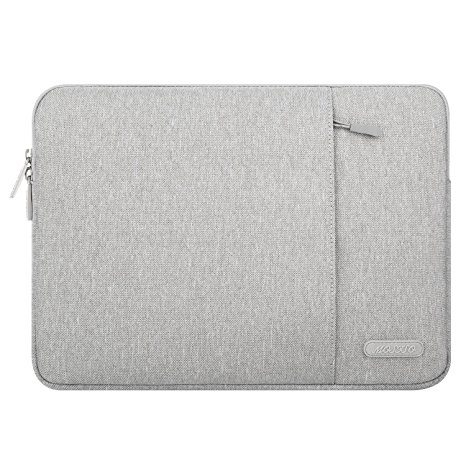 Mosiso Polyester Water Repellent Laptop Sleeve Bag Cover with Pocket for 2016 Newest MacBook Pro 13 Inch with/without Touch Bar (A1706/A1708), Gray
