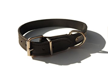 Bridle Leather Dog Collar (Black, 24" x 1 1/8" (inches))