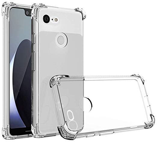 Google Pixel 3 Case,Pixel 3 Flower Case,Mustaner Shock-Absorption Flexible TPU Rubber Soft Silicone Full-Body Protective Cover for Google Pixel3 (Clear)