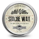 Wild Willies Mustache Wax - The Only Hard Wax with 7 Natural Organic Ingredients for All Day Hold While Treating Your Mustache at the Same Time Every Batch Made By Hand Weekly in the USA From Our Family To Yours