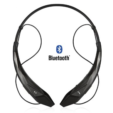 Tryace Wireless Stereo Bluetooth 40 Headsets Headphones Hbs-902 Music Stereo Vibration Neckband Style with Microphone Iphonesamsungandroid Cellphones Enabled Bluetooth Device Black