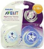 Philips AVENT BPA Free Night Time Pacifier 6-18 Months 2 Count Pack