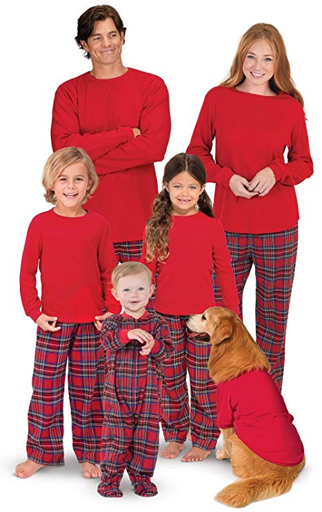 PajamaGram Family Christmas Pajamas Set - Cotton Flannel, Plaid