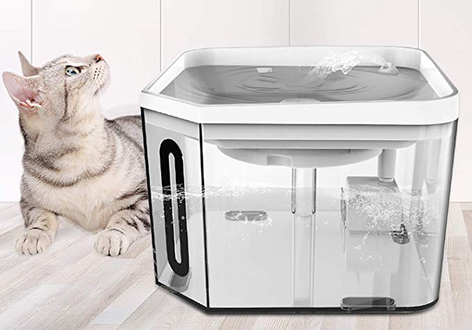 UNIWILAND Cat Dog Water Fountain 2.5L Automatic Pet Drinking Water Dispenser