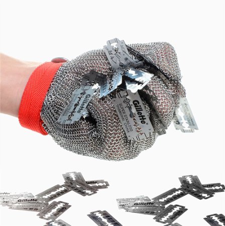 Inf-way 304L Brushed Stainless Steel Mesh Cut Resistant Chain Mail Gloves Kitchen Butcher Working Safety Glove 1pcs (Small)
