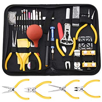 Professional Watch Repair Tool Kit - 141pcs Watchmaker Tool Kit, Including Watch Back Case Holder Opener Link Remover Spring Bar Tool Set and More, Storaged in Carry Case (141pcs)