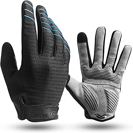 Cool Change Full Finger Bike Glove Touch Screen Gel Padded Winter Thin Cycling Gloves for Mens Women in Climbing Mountain Biking Running