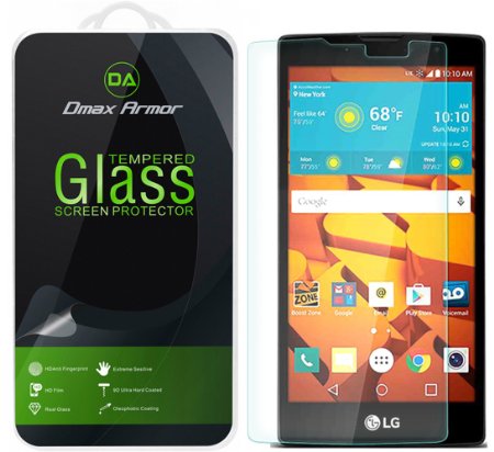 LG Volt 2 Glass Screen Protector Dmax Armor Tempered Glass Ballistics Glass 99 Touch-screen Accurate Anti-Scratch Anti-Fingerprint Bubble Free 03mm -Ultra-Clear - Retail Packaging