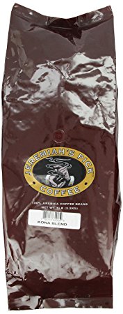 Jeremiah's Pick Coffee Kona Blend, Whole Bean Coffee, 5-Pound Bag