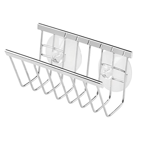 Gia Suction Soap/Sponge Holder, Polished Stainless Steel