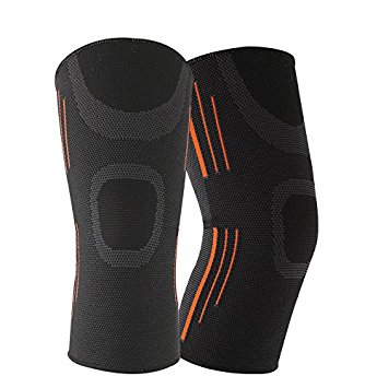 Edobil Knee Compression Sleeve Support for Running, Jogging, Sports, Joint Pain Relief, Arthritis and Injury Recovery Protects Patella and Wear Anywhere -2 Pack
