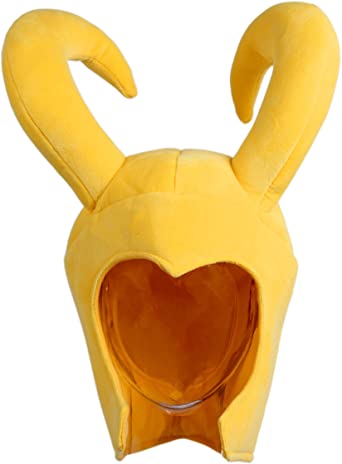 Loki Helmet Horns Cosplay Dress Up Hat Halloween Mask Role Toy Plush hat