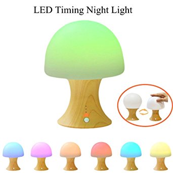 LED Night Light ,GLIME Portable Multicolor Silicone Mushroom Nursery Bedside Lamp,Color Changing Top Touch Control,USB Rechargeable,Mood Light For Children Bedroom Living Room Baby Gift