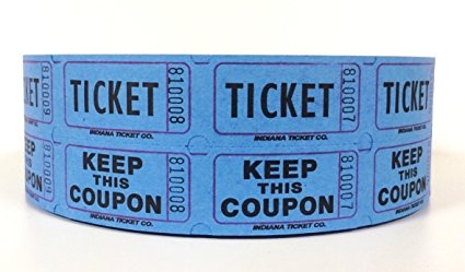 Blue Double Raffle Ticket Roll 2000