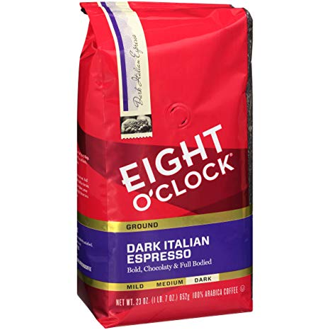 Eight O'Clock Ground Coffee, Dark Italian Espresso, 23 Ounce