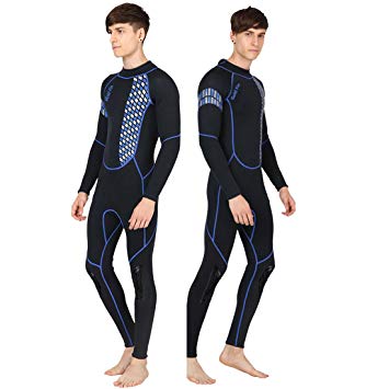 GoldFin Full Wetsuits 3mm Neoprene Wetsuit, Back Zip Long Sleeve for Diving Surfing Snorkeling-One Piece Wet Suit for Men Women