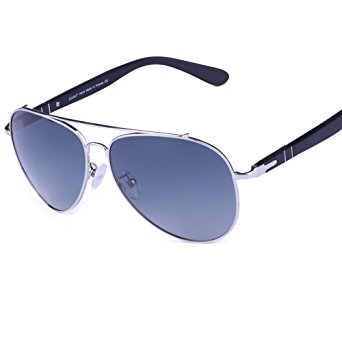 Carfia Mens Womens Classic Aviator Sunglasses Metal Frame Eyeglasses UV400 Polarized Spring Loaded Mirrored Eyewear for Outdoor Sports Fishing Driving