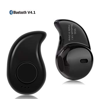 Techrace Bluetooth Headphone Wireless S530 Wireless Earbuds Invisible Headset with Bluetooth 4.1 for iPhone Samsung Galaxy and Other Smartphones, Black(right side)