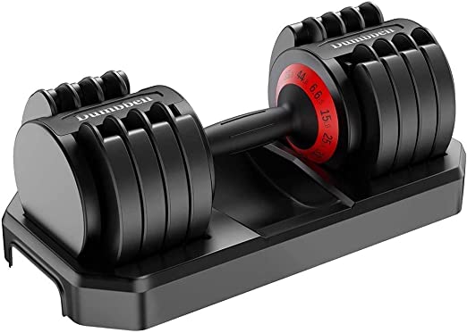 44 lbs Adjustable Dumbbell - LINKLIFE Fitness Dial Dumbbell with Handle and Weight Plate for Home Gym (Note: Single)