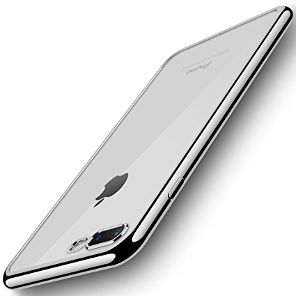iPhone 7 Plus Case,RANVOO Ultra Slim Thin with Premium Flexible and Transparent Plastic Back Plate Protective Clear Case for Apple iPhone 7 Plus(Silver)