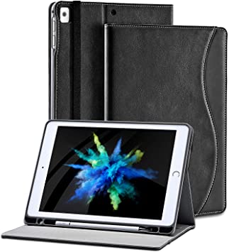 ipad 6th Generation Cases with Pencil Holder 9.7 inch for ipad Air 2 1 a1893 a1474 a1566 a1673 a1822 Model PU Leather Folding Stand Folio Cover with Auto Wake/Sleep and Multiple Viewing Angles